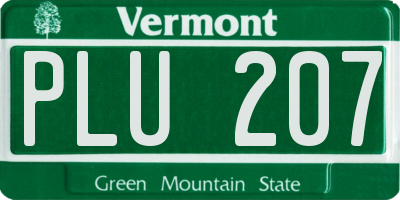 VT license plate PLU207