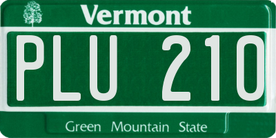 VT license plate PLU210