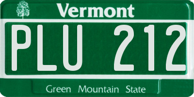 VT license plate PLU212