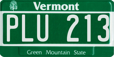 VT license plate PLU213