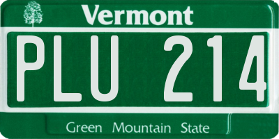 VT license plate PLU214