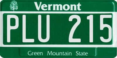 VT license plate PLU215