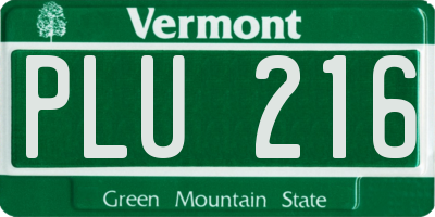 VT license plate PLU216