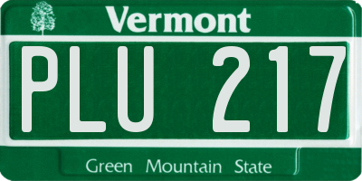VT license plate PLU217