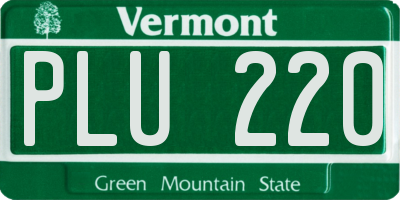 VT license plate PLU220