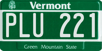 VT license plate PLU221
