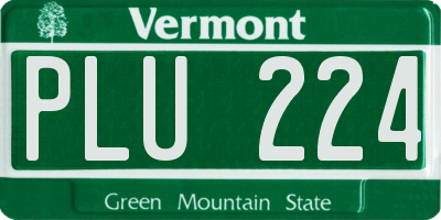 VT license plate PLU224