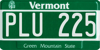 VT license plate PLU225