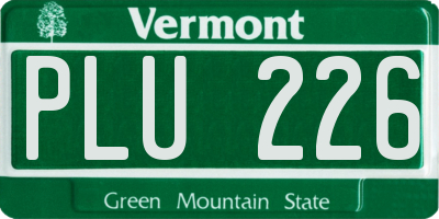 VT license plate PLU226