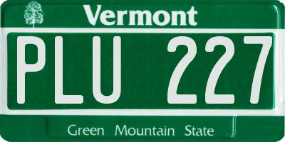 VT license plate PLU227