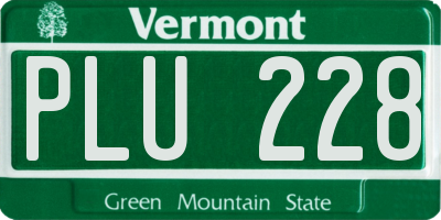 VT license plate PLU228