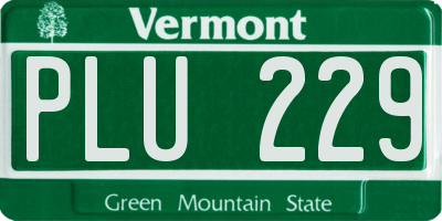 VT license plate PLU229