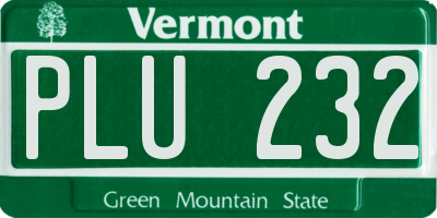 VT license plate PLU232