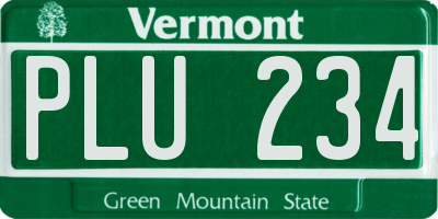 VT license plate PLU234