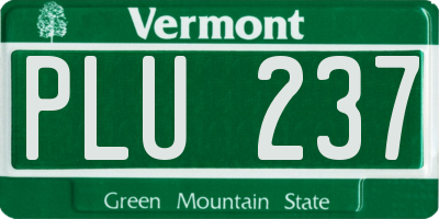 VT license plate PLU237