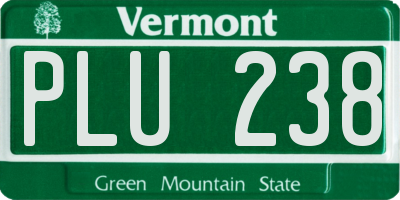 VT license plate PLU238