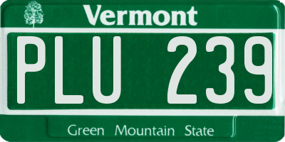 VT license plate PLU239