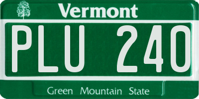 VT license plate PLU240