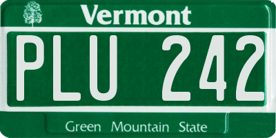 VT license plate PLU242