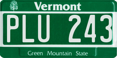 VT license plate PLU243