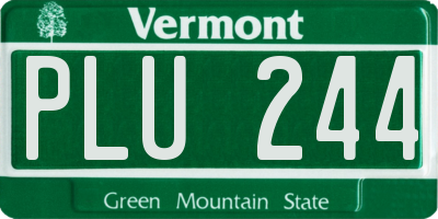 VT license plate PLU244
