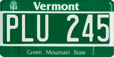 VT license plate PLU245
