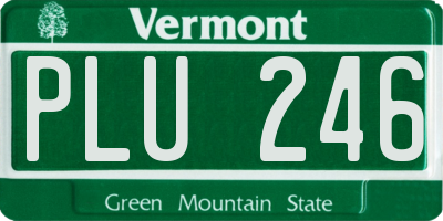 VT license plate PLU246