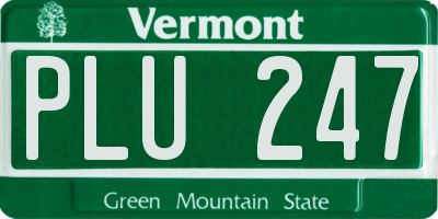 VT license plate PLU247