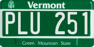 VT license plate PLU251