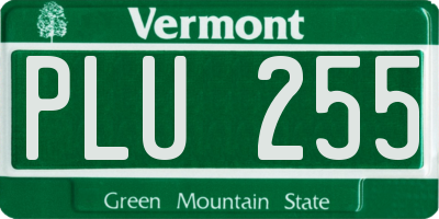 VT license plate PLU255