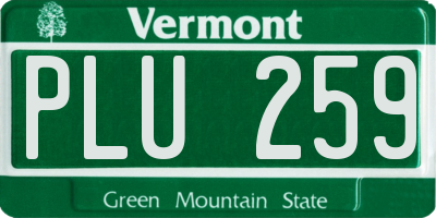 VT license plate PLU259
