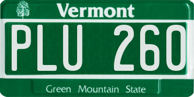 VT license plate PLU260