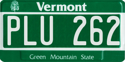 VT license plate PLU262