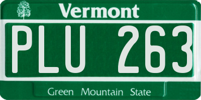 VT license plate PLU263