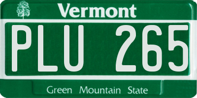 VT license plate PLU265