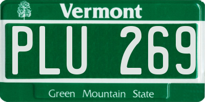 VT license plate PLU269
