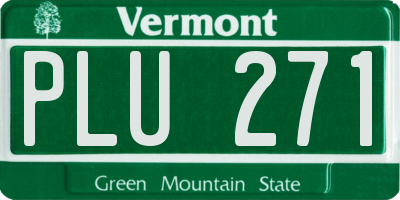 VT license plate PLU271