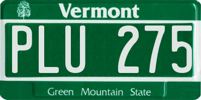 VT license plate PLU275