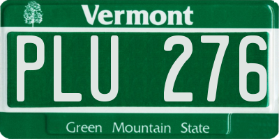 VT license plate PLU276