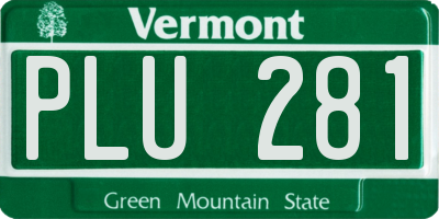 VT license plate PLU281