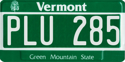 VT license plate PLU285