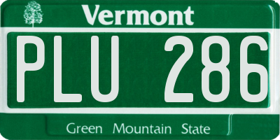 VT license plate PLU286