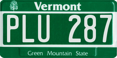 VT license plate PLU287
