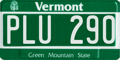 VT license plate PLU290
