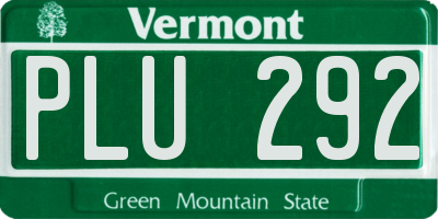 VT license plate PLU292