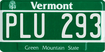 VT license plate PLU293