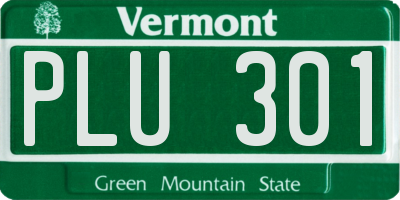 VT license plate PLU301