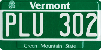 VT license plate PLU302