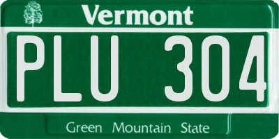 VT license plate PLU304
