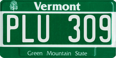 VT license plate PLU309